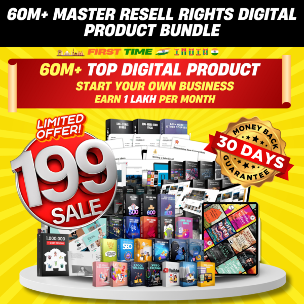 60M+ Master Resell Rights Digital Product Bundle | Millions of DFY Content, Featuring Private Label Rights & Master Resell Rights (MRR) (PLR)