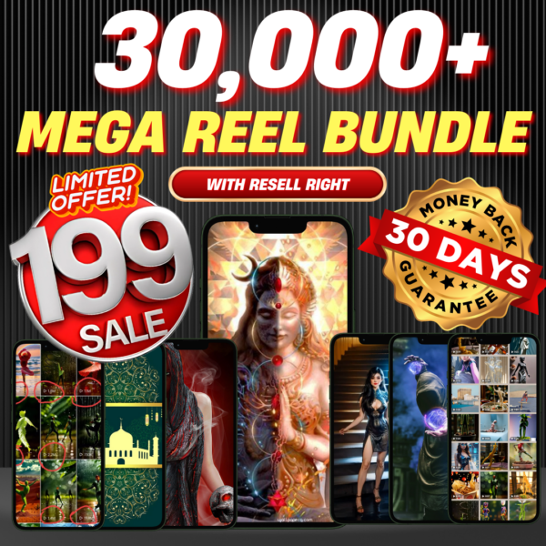 30,000+ Mega Reels Bundle, Faceless Aesthetic Reels, Lifestyle Reels, Travel Reels, Nature Reels, Dogs and Cats, Aesthetic Boss Babe MRR PLR